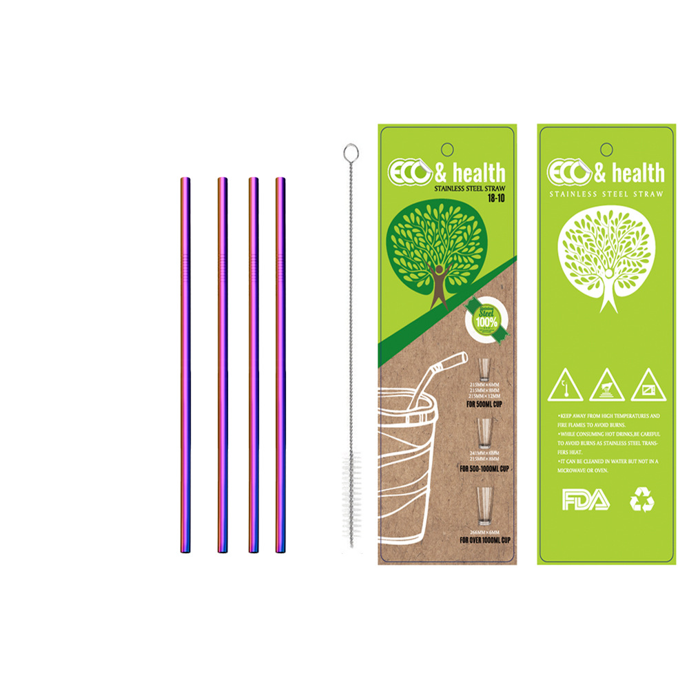 SWENO purple 304 stainless steel straws for coffee, milk tea, cold and hot drinks, portable straw sets wholesale. Portable, easy to clean, reusable stainless steel straws for outdoor use, home use, and hotels details Picture