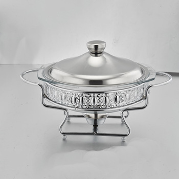 2L hospitality supplies stainless steel glass buffet food warm roll top hot pot is on sale