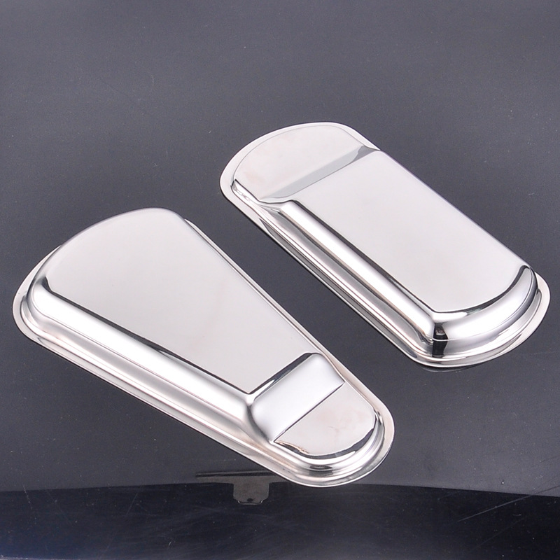Factory wholesale thickened high-end buffet plates, stainless steel towel plates, oval fan-shaped fruit plates details Picture