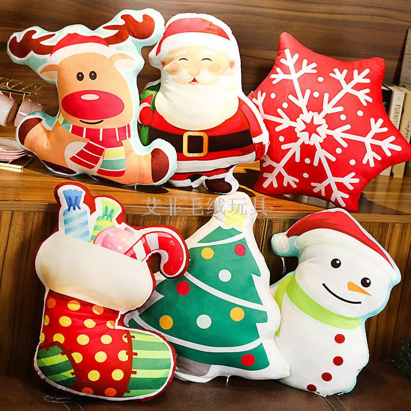 Christmas throw pillow printed throw pillow Santa Claus stuffed animal Christmas gift thumbnail