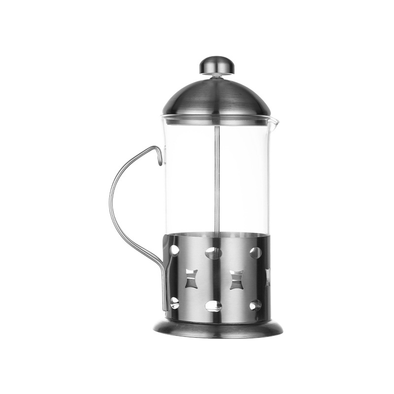 Cross-border bestsellers: stainless steel glass coffee pot, Mocha pot, tea infuser, stainless steel French press coffee cup Item Picture