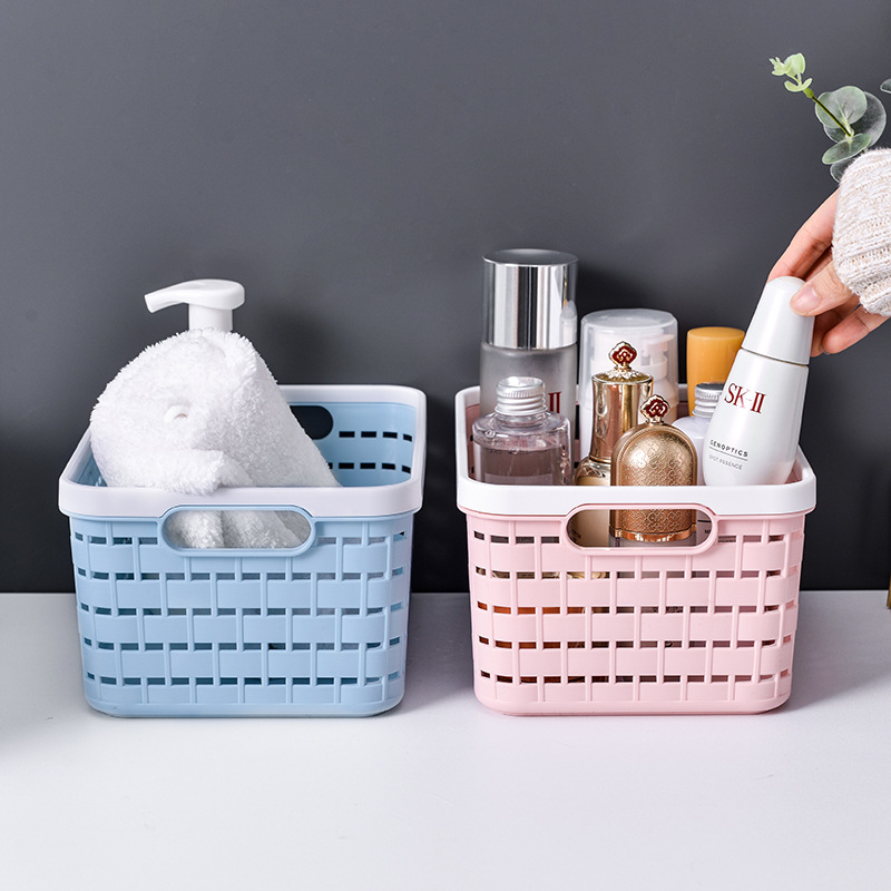Plastic PP pressure strip storage basket, high-quality kitchen vegetable and fruit sorting basket, bathroom change and laundry storage basket details Picture