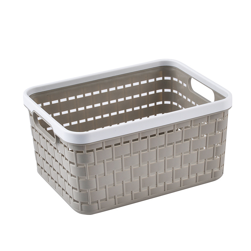 Plastic PP pressure strip storage basket, high-quality kitchen vegetable and fruit sorting basket, bathroom change and laundry storage basket Item Picture