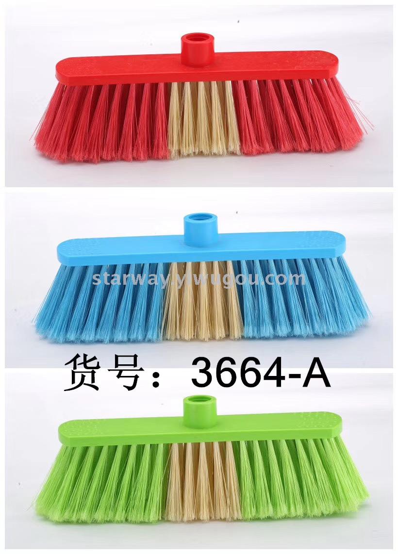Hard-bristled plastic brooms, flat brooms, printed brooms, multi-functional brooms, household brooms, foreign trade details Picture