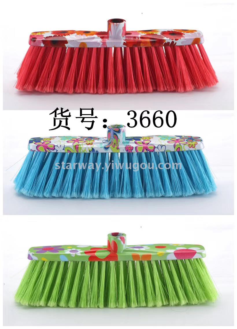 Hard-bristled plastic brooms, flat brooms, printed brooms, multi-functional brooms, household brooms, foreign trade