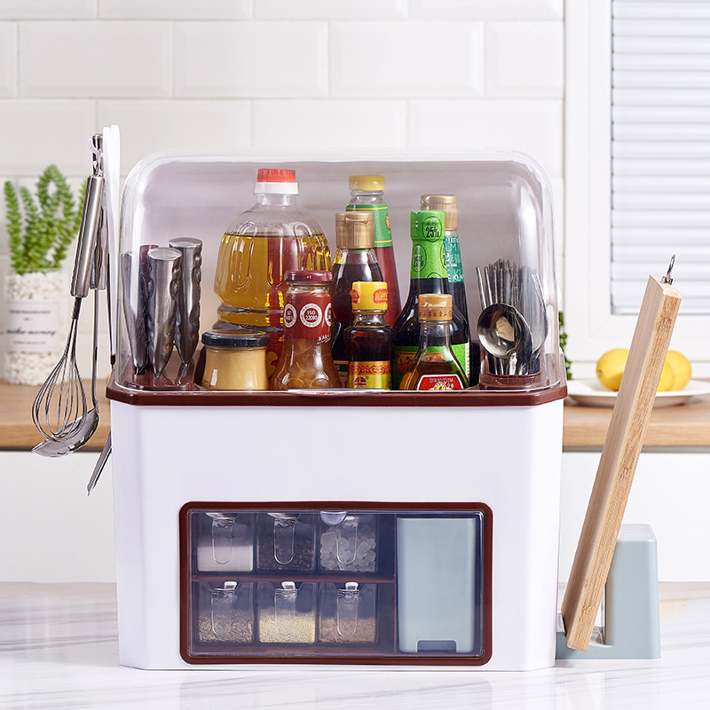 新款防尘刀具架刀架多功能厨房收纳架套装组合大容量调味盒置物架