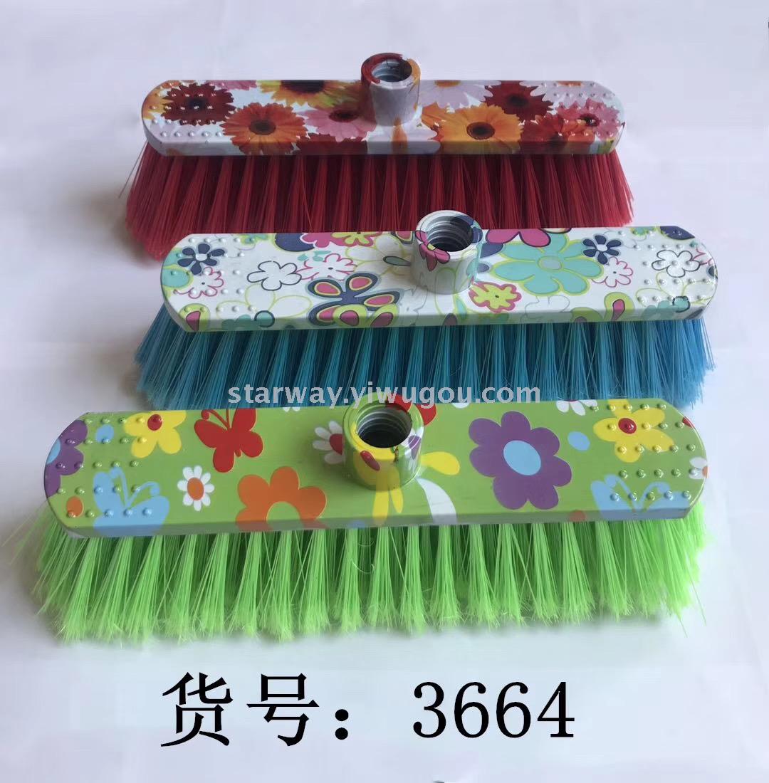 Hard-bristled plastic brooms, flat brooms, printed brooms, multi-functional brooms, household brooms, foreign trade