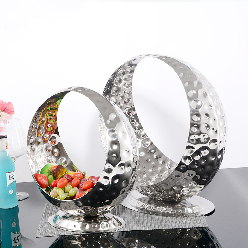 Creative fruit plate decoration for bars and KTVS, large European-style sashimi plate, fruit basket made of stainless steel details Picture