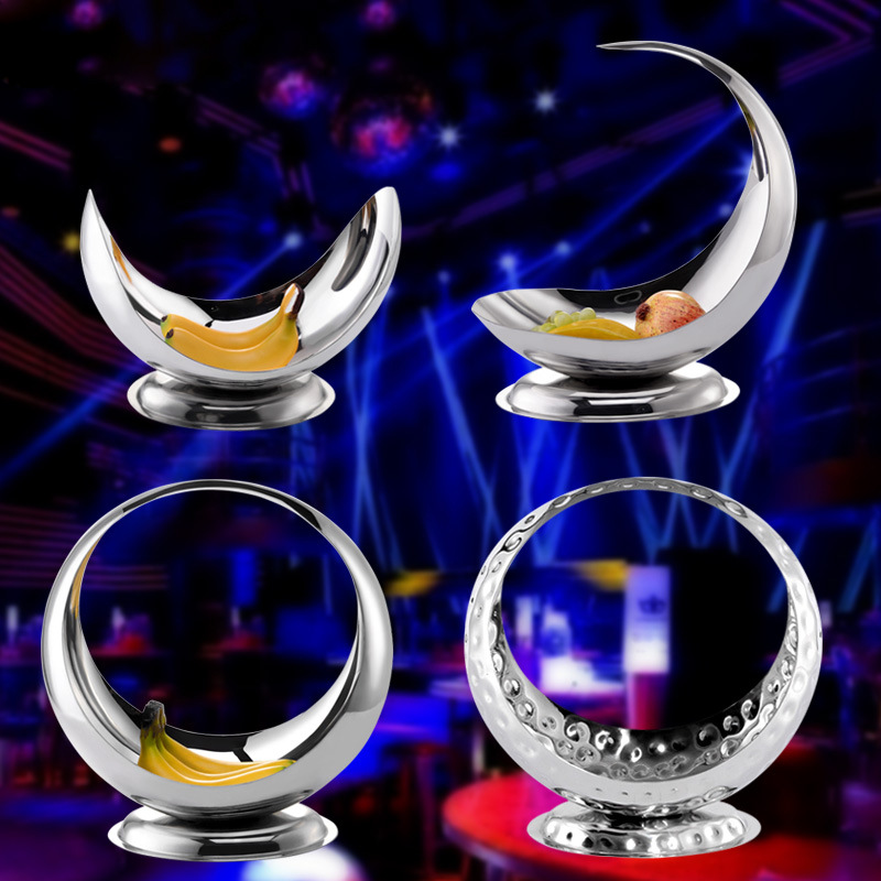 Creative fruit plate decoration for bars and KTVS, large European-style sashimi plate, fruit basket made of stainless steel