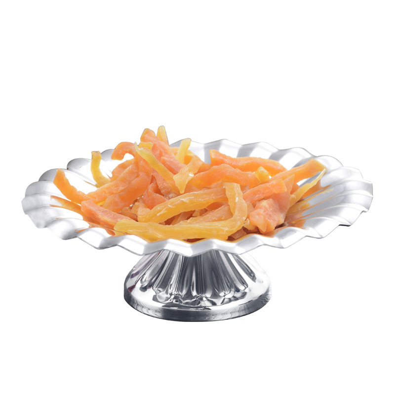 European-style stainless steel lotus fruit plate with base, ktv, hotel, bar, living room, modern creative dried fruit plate, stainless steel fruit plate with base, bar supplies, hotel supplies, kitchenware tray Item Picture