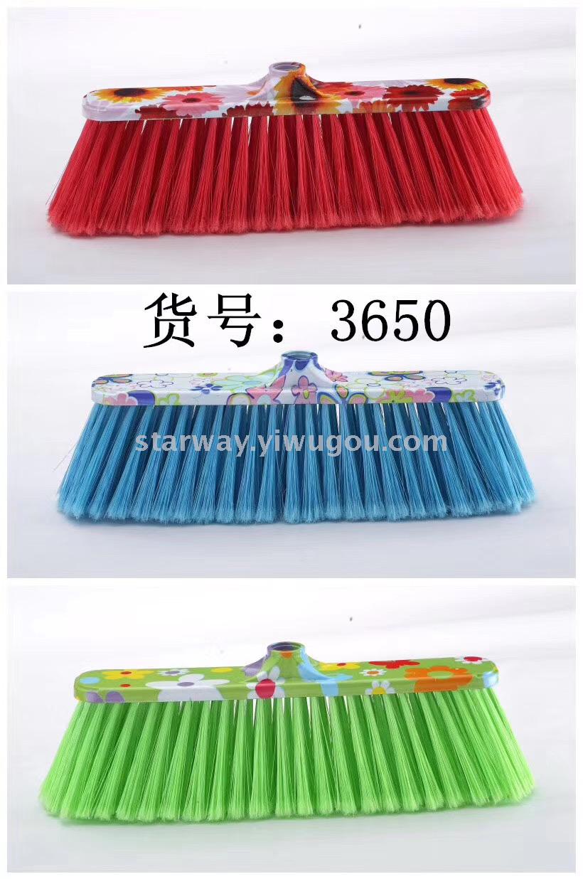 Hard-bristled plastic brooms, flat brooms, printed brooms, multi-functional brooms, household brooms, foreign trade Specification image