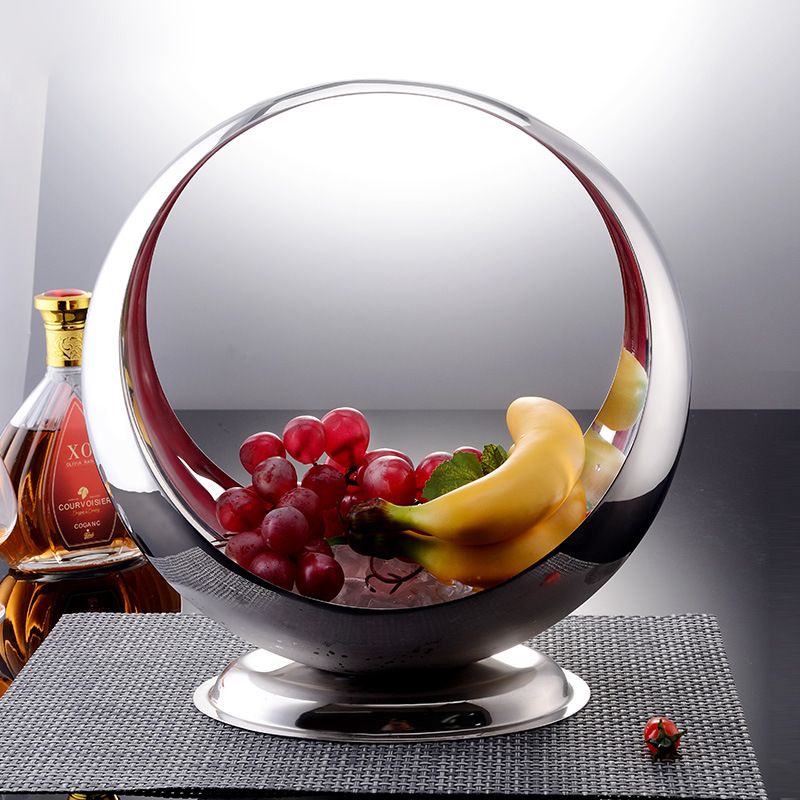 Creative fruit plate decoration for bars and KTVS, large European-style sashimi plate, fruit basket made of stainless steel Application Scenario