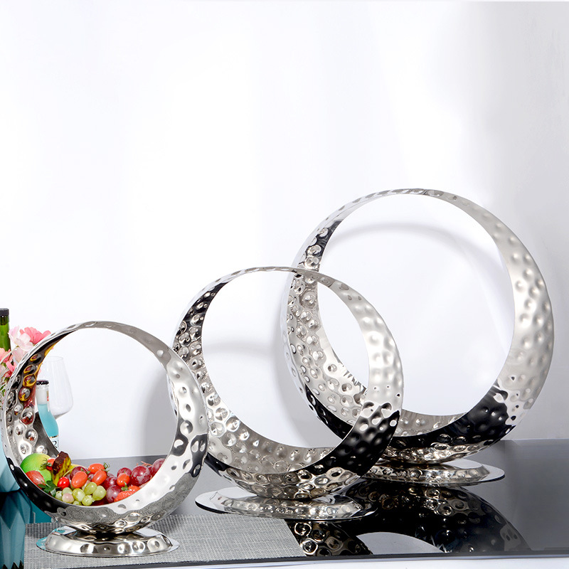 Creative fruit plate decoration for bars and KTVS, large European-style sashimi plate, fruit basket made of stainless steel Specification image