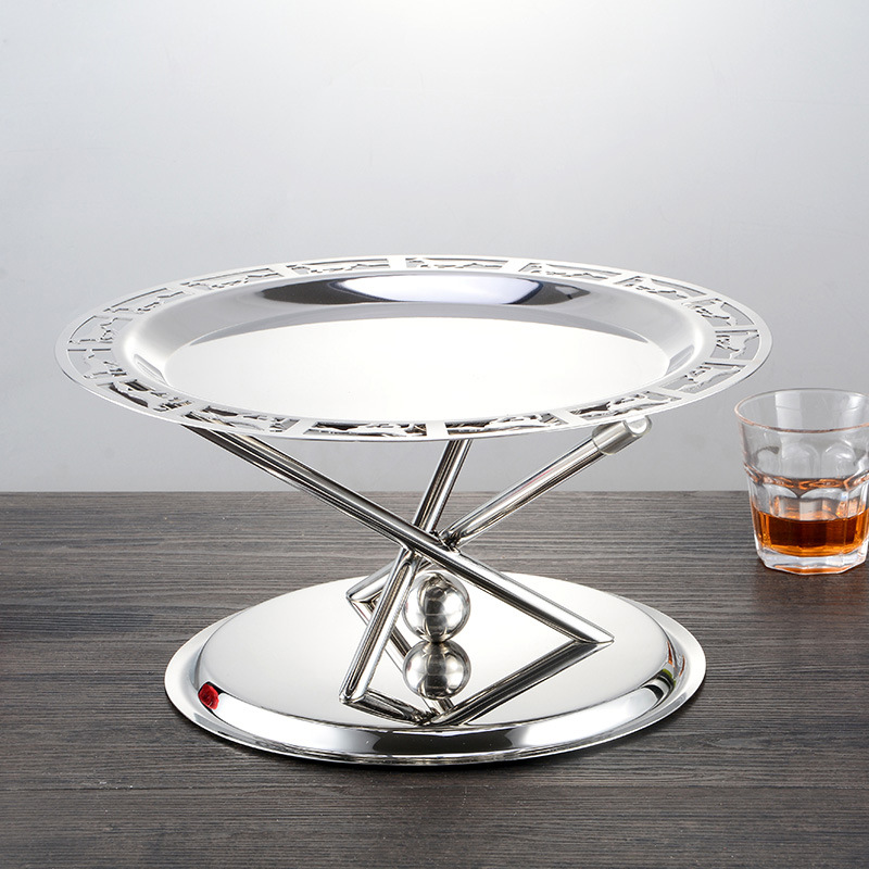 European-style stainless steel peppa horse fruit plate with seat, creative fruit plate with feet, snack plate, bar, ktv, living room fruit basin Specification image