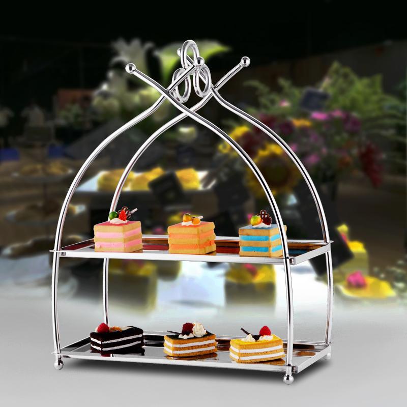 Western-style stainless steel pastry stand, creative cake and dessert display stand, cold dish sushi display stand, special Western cuisine display stand details Picture
