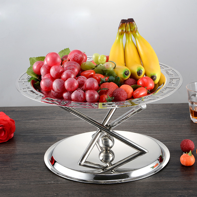 European-style stainless steel peppa horse fruit plate with seat, creative fruit plate with feet, snack plate, bar, ktv, living room fruit basin