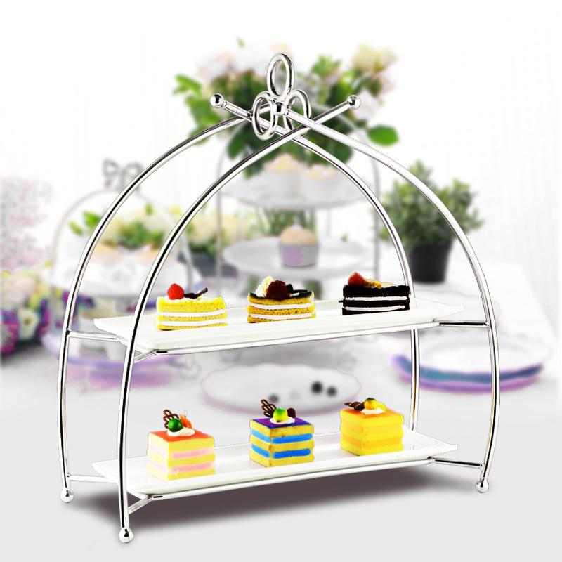Western-style stainless steel pastry stand, creative cake and dessert display stand, cold dish sushi display stand, special Western cuisine display stand