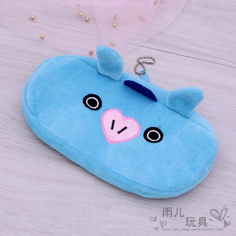 BTS pen case, plush pen case, girls' Korean version, Internet celebrity, children's stationery, pencil case bag, miscellaneous storage bag, coin purse details Picture