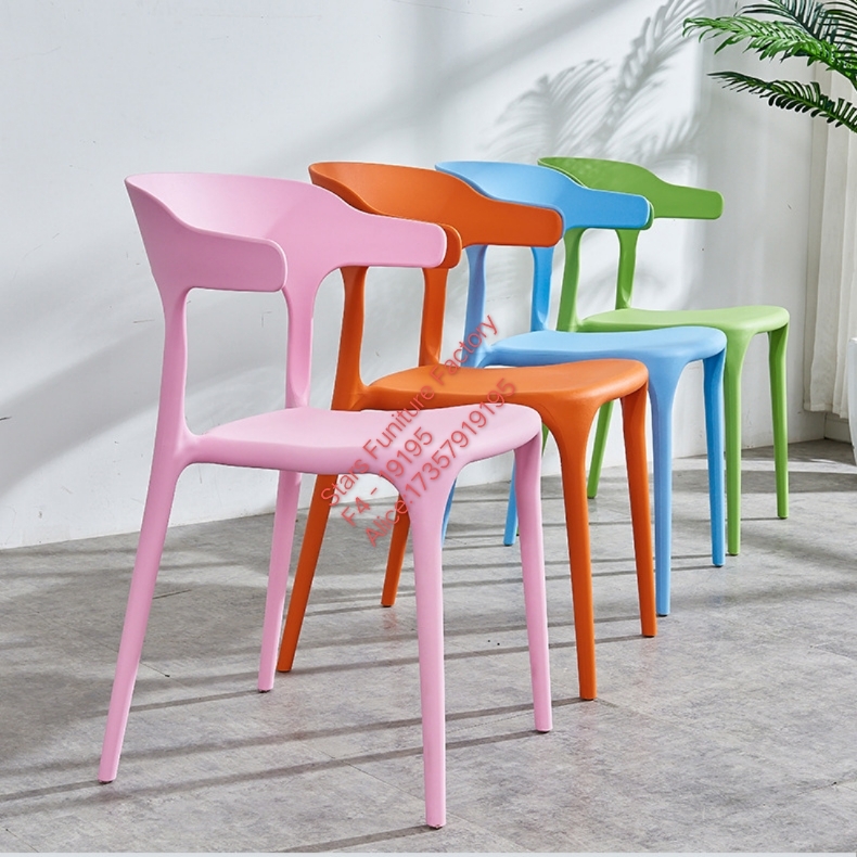 Nordic Star Plastic adult backrest home simple and modern negotiation training chair, desk chair, hollowed-out rubber chair mold Specification image