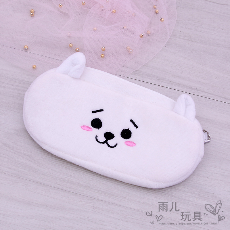 BTS pen case, plush pen case, girls' Korean version, Internet celebrity, children's stationery, pencil case bag, miscellaneous storage bag, coin purse Specification image