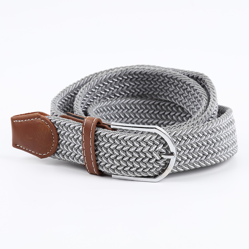 Casual leather belt for men and women elastic belt imitation woven elastic belt jeans belt pin button belt can be customized thumbnail