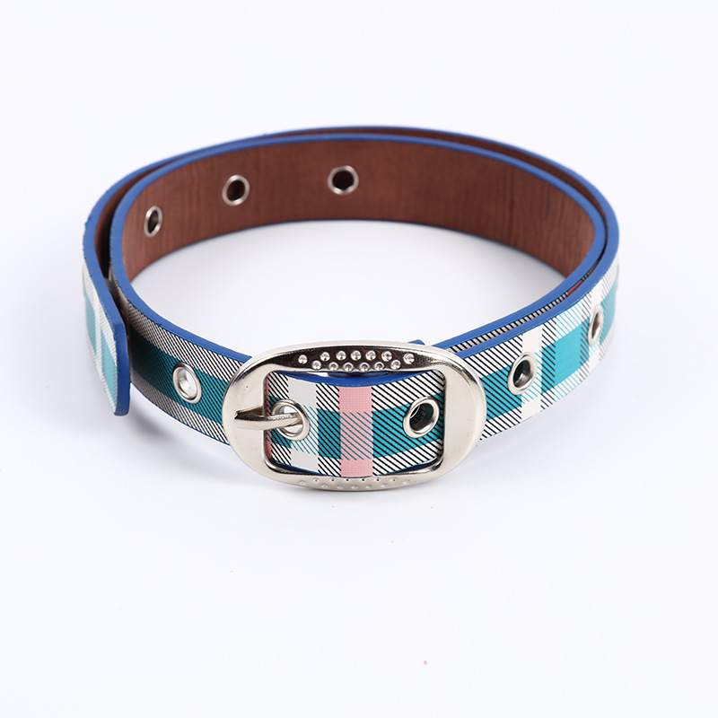 Spot wholesale new fashion pin button ladies belt exquisite retro plaid versatile narrow belt multicolor optional thumbnail
