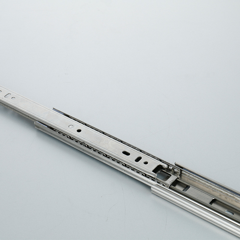 45mm不锈钢抽屉滑轨 优质防锈轨道 三节静音钢珠导轨批发详情图3