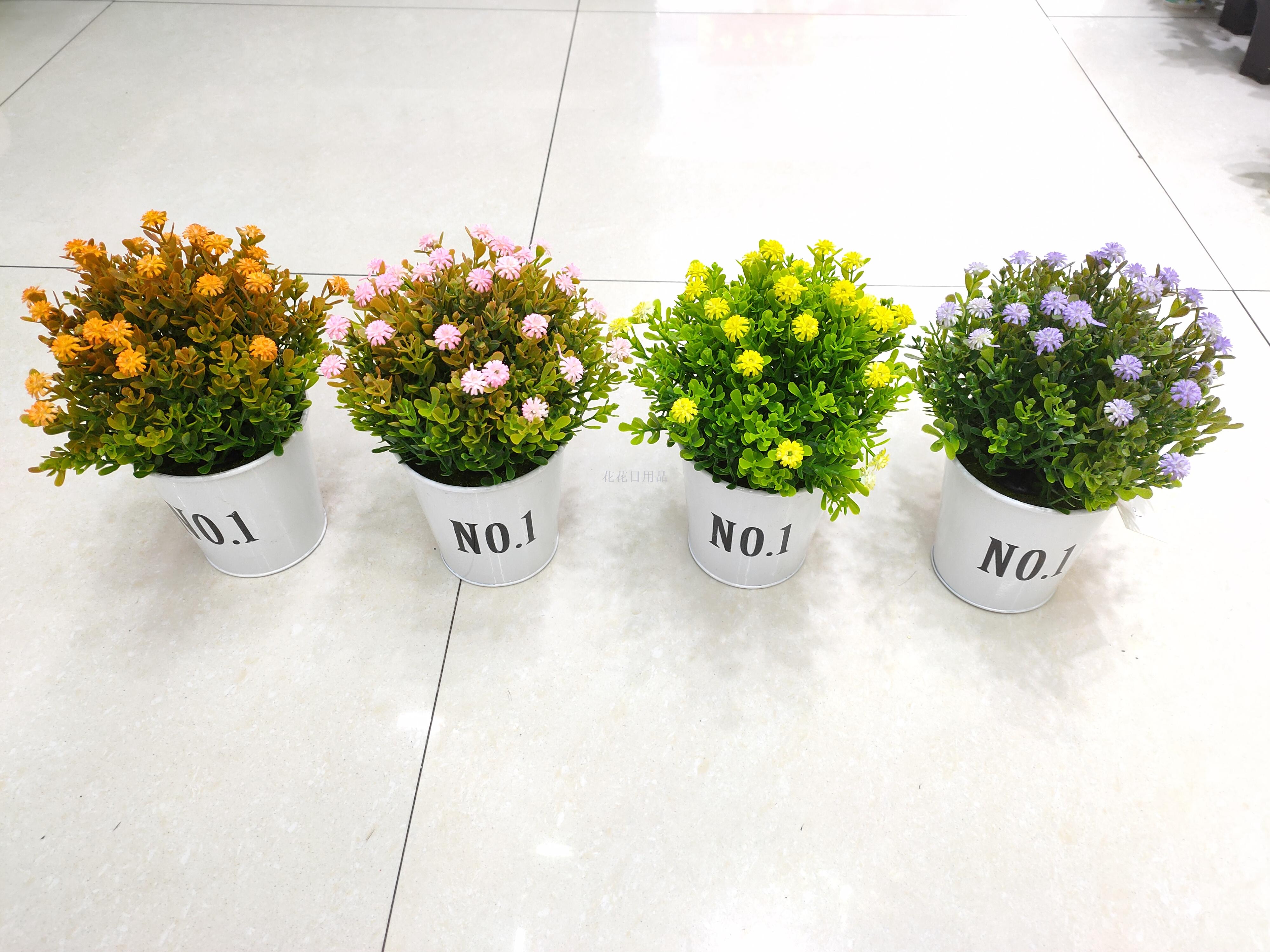 Simulation flower false flower tin drum millet flower bonsai can decorate sitting room table adornment
