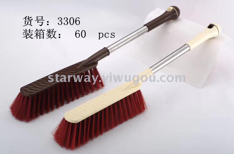 Long handle soft bristle bed brush Bed brush Stainless steel rod bed brush plastic straight rod bed brush
