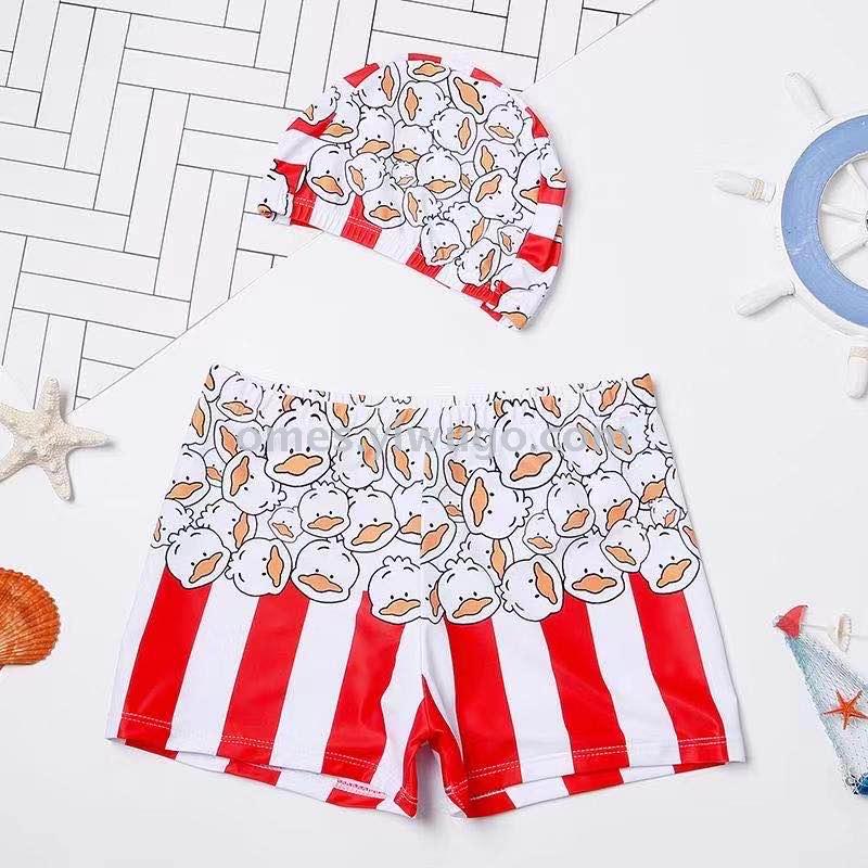 Children's swimming trunks for boys, fashionable, cartoon and cute, big and medium-sized boys, flat-angle swimming trunks
