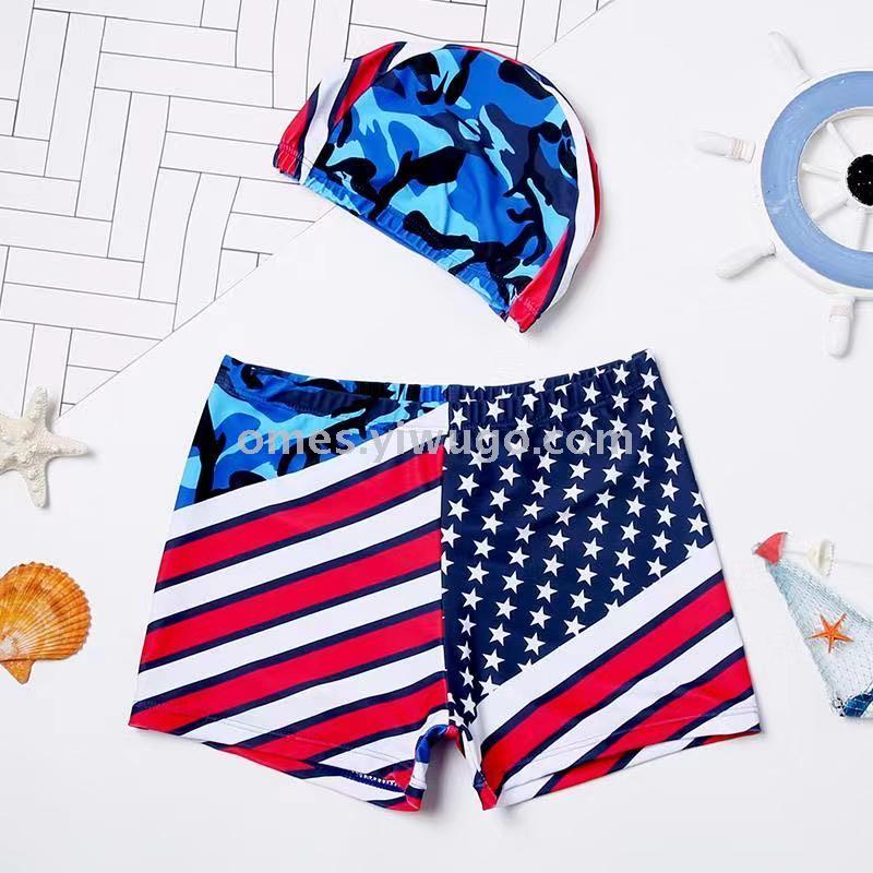 Children's swimming trunks for boys, fashionable, cartoon and cute, big and medium-sized boys, flat-angle swimming trunks Specification image