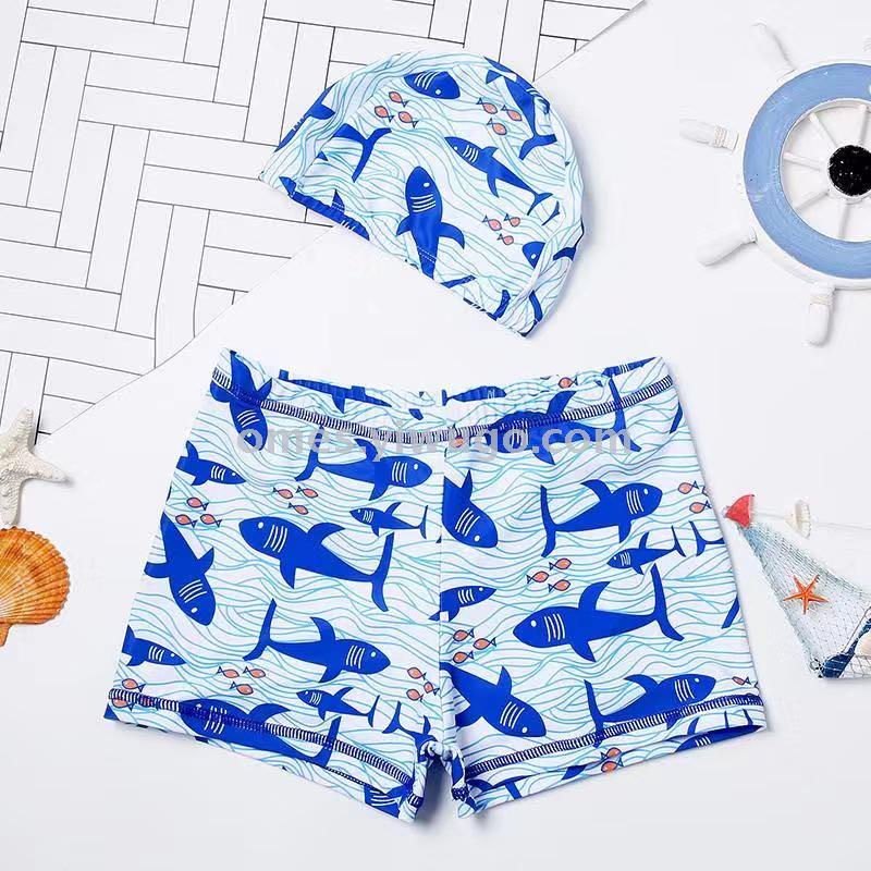 Children's swimming trunks for boys, fashionable, cartoon and cute, big and medium-sized boys, flat-angle swimming trunks Application Scenario