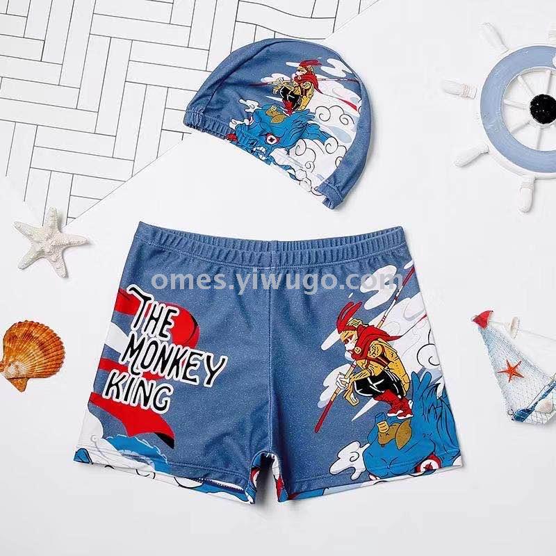 Children's swimming trunks for boys, fashionable, cartoon and cute, big and medium-sized boys, flat-angle swimming trunks Specification image