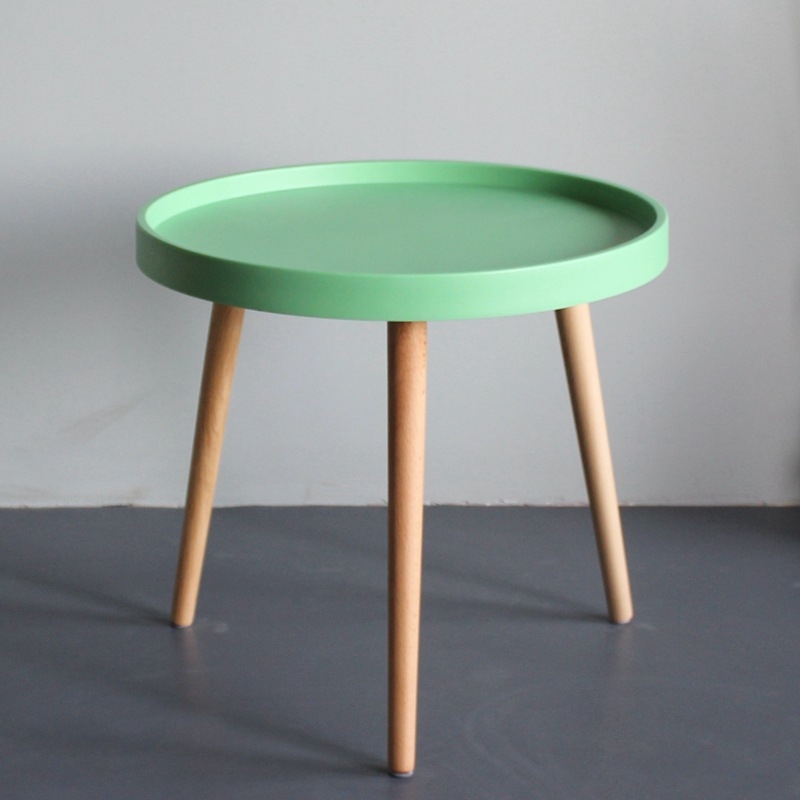 Nordic Wind Small Round Table Bedroom Living Room Modern Small Coffee Table Sofa Side A Few Small Wooden Legs Round Coffee Table Specification drawing