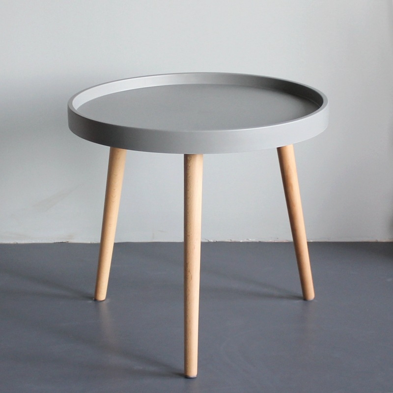 Nordic Wind Small Round Table Bedroom Living Room Modern Small Coffee Table Sofa Side A Few Small Wooden Legs Round Coffee Table Application Scenario