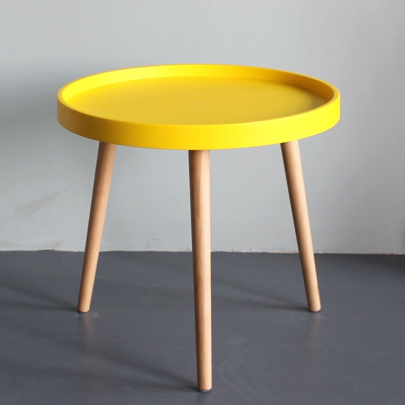 Nordic Wind Small Round Table Bedroom Living Room Modern Small Coffee Table Sofa Side A Few Small Wooden Legs Round Coffee Table details Picture