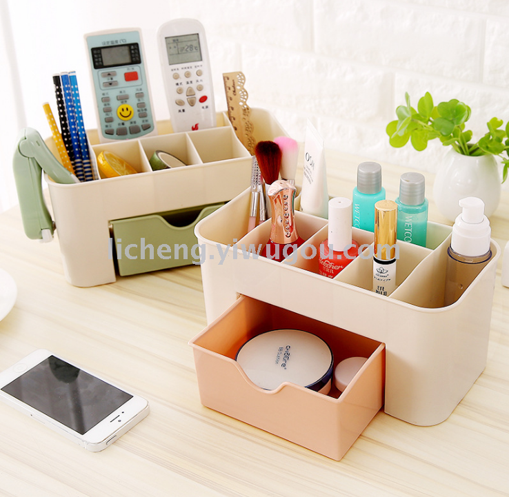 Caja de almacenamiento cosmético caja de organizador cosmético con cajón joyería de escritorio caja de maquillaje productos para el cuidado de la piel caja de aseo Specification image