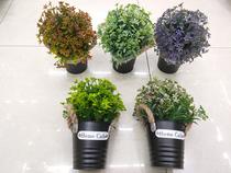Simulation flower false flower tin bucket millet seed green plant bonsai decoration living room, bedroom table and so on