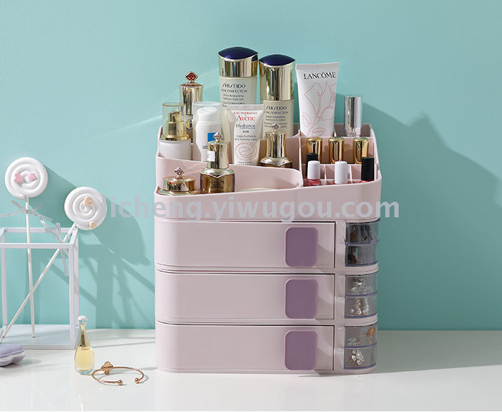 Popular cosmetics storage box, dust-proof desktop shelf, home dressing table organization and storage box Application Scenario
