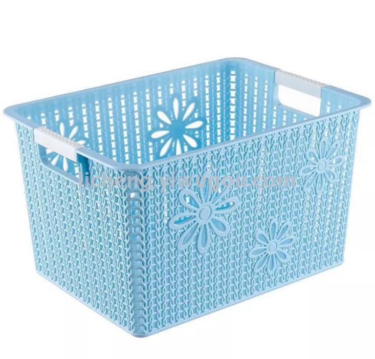 Wicker desktop storage basket, plastic sorting box, sundries storage basket, snack and toy storage box, bathroom bath basket Specification image