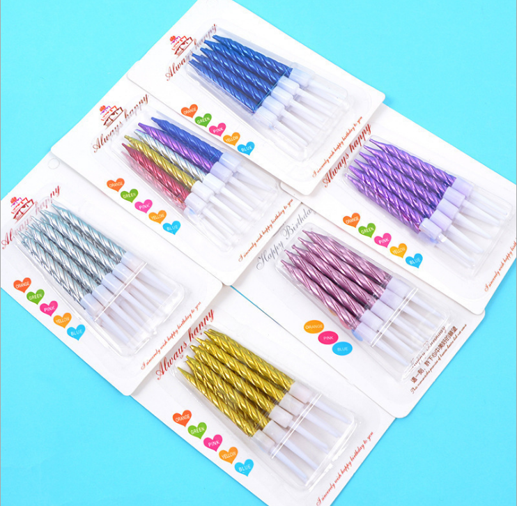 Wholesale net red Tuhao gold thread candles children's party 10 birthday candles cake baking decorative candles thumbnail