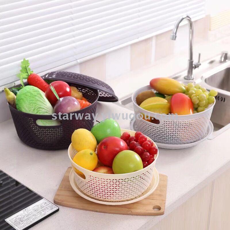 Covered storage frame home storage box, round storage box, plastic storage box, fruit basket Application Scenario