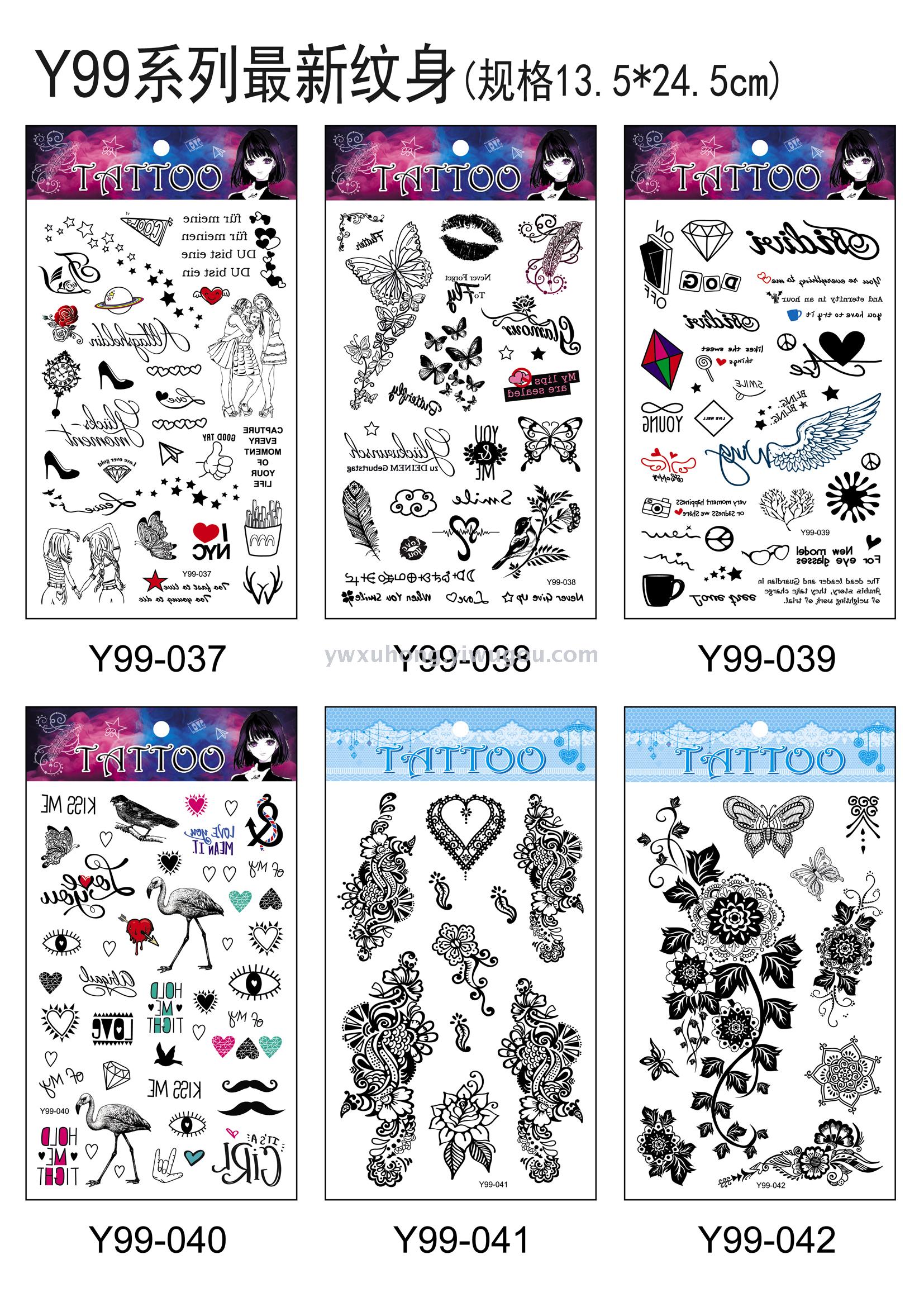 Factory direct sales of black lace tattoo stickers, personalized wristbands, waterproof tattoos Specification image