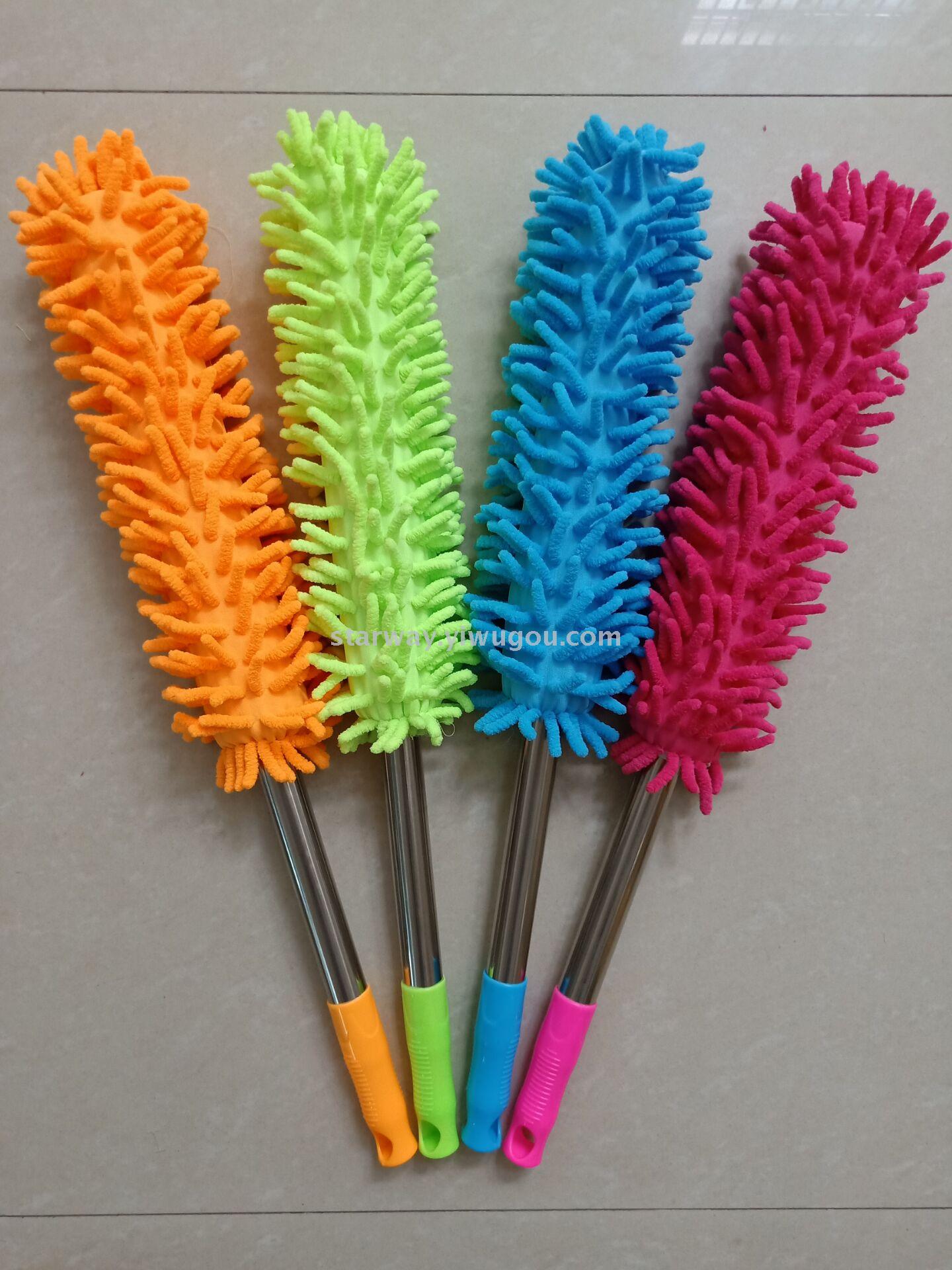 Chenille duster non-extendable cleaning brush dust dust stainless steel telescopic dust dust