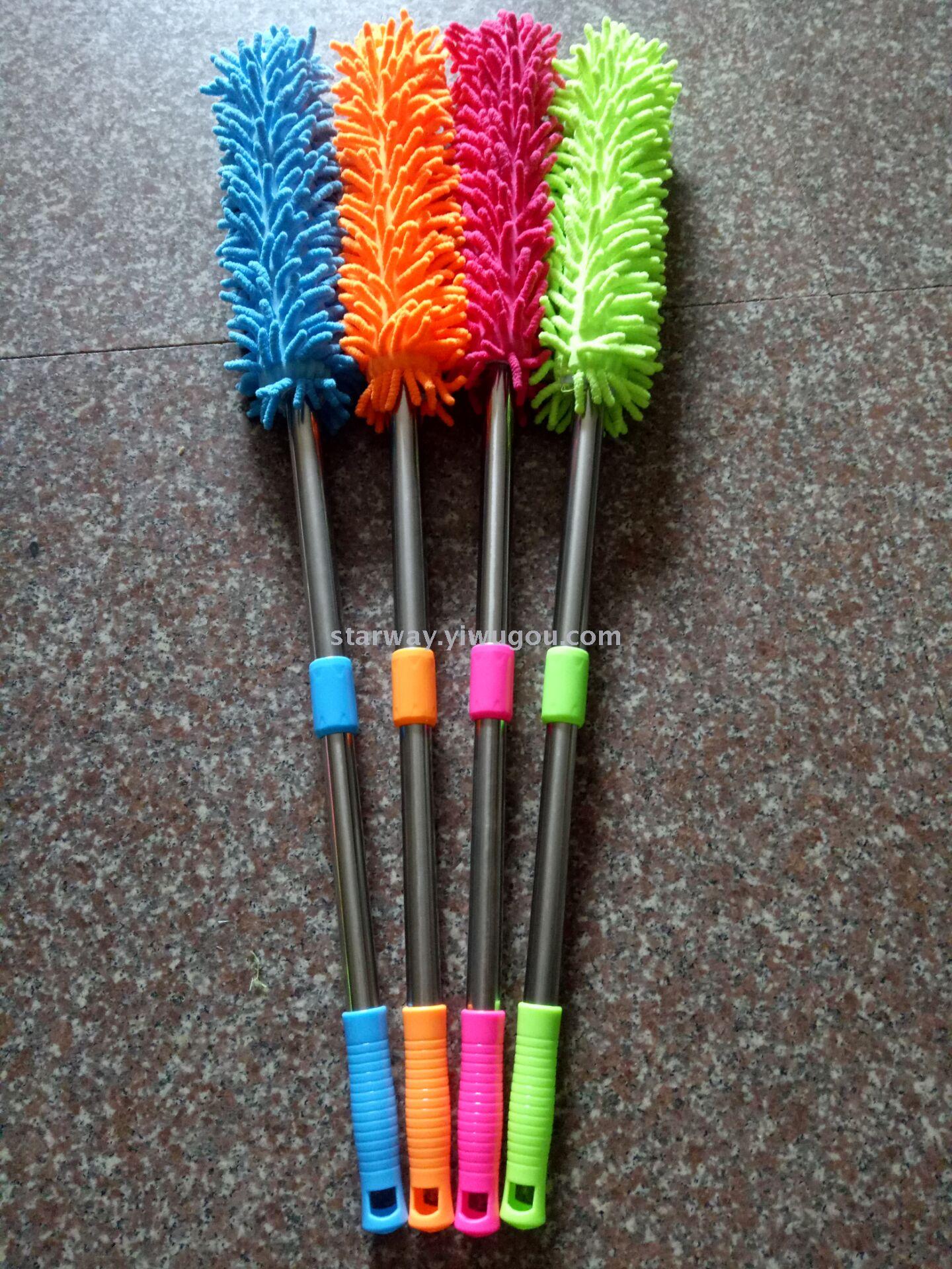 Chenille dust duster retractable dust duster can not remove hair cleaning brush dust dust stainless steel telescopic dust dust