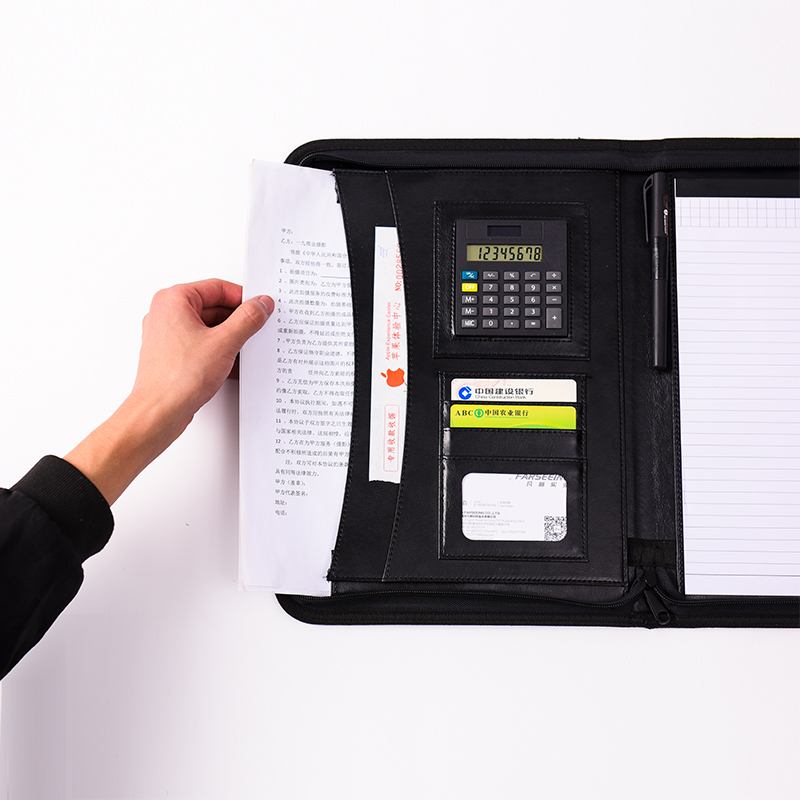 A4 multi-functional folder sales clamp, leather manager clamp, business signing, this property, portable file holder Item Picture
