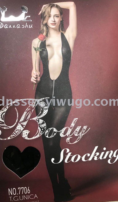 2020 Sexy Underwear Women's New Sexy Open File Cleavage Sexy Hollow Jacquard One-Piece Net