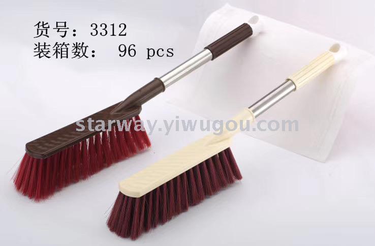 Long-handled soft-bristled bed brush, stainless steel rod bed brush, plastic straight rod bed brush