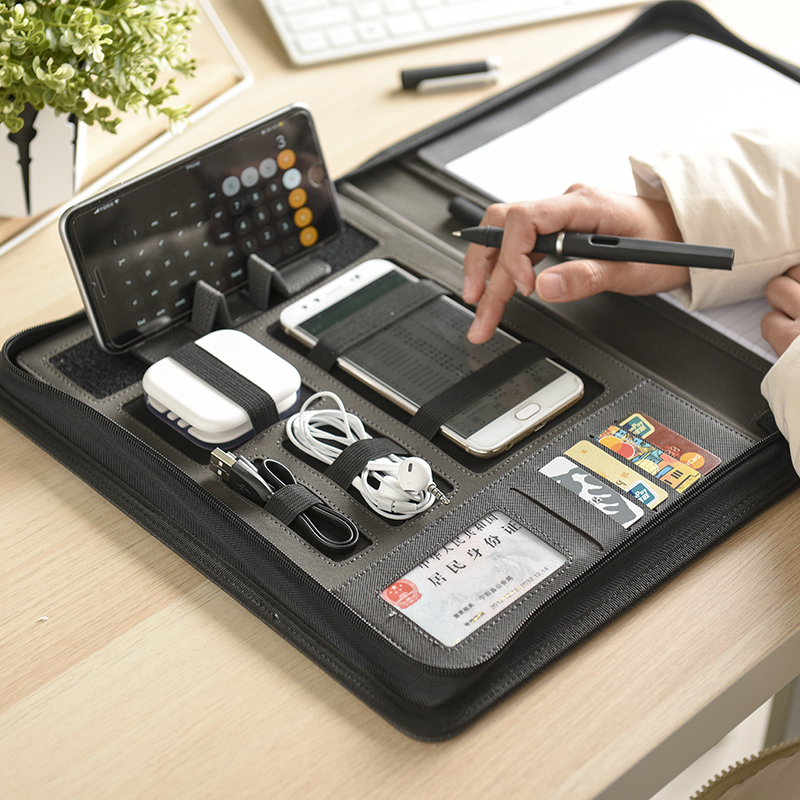 This business multi-functional folder for company meeting signing, a4 manager's folder, enterprise 4S store sales folder, and customized logo details Picture