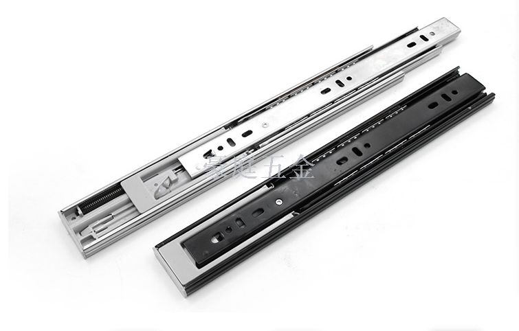 4510冷轧钢三节缓冲轨道 家具橱柜抽屉阻尼滑轨静音托底抽轨